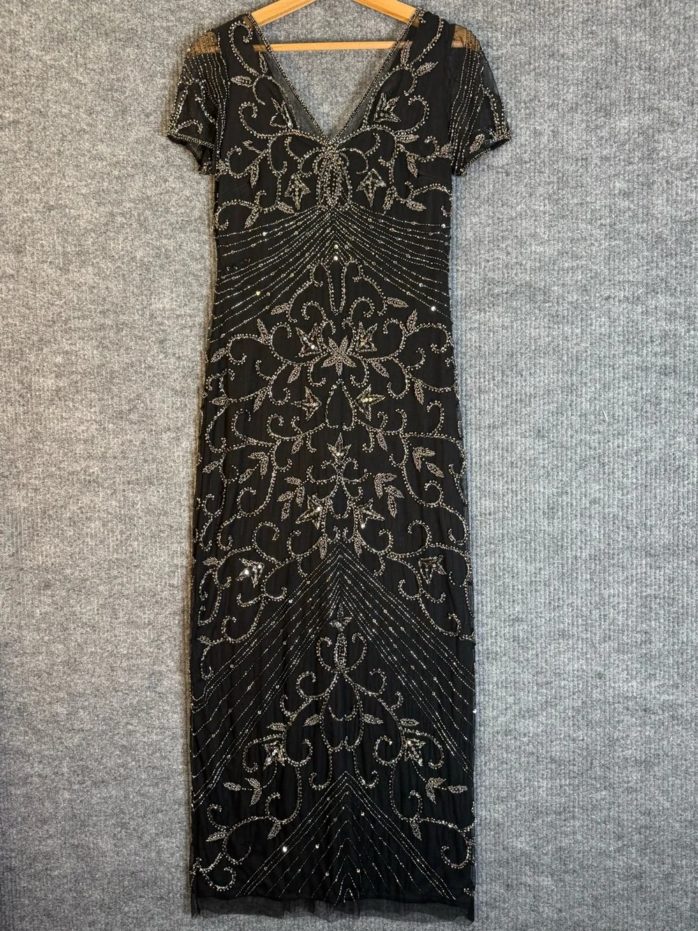 Pisarro Nights Black Maxi Dress with Mercury Beading - Picture 7 of 13